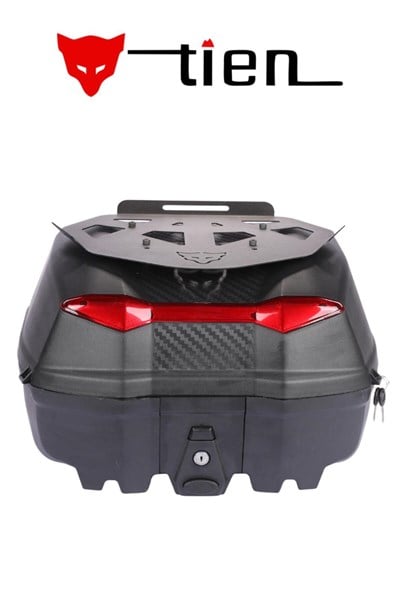 Tien 52 Litre Siyah Motosiklet Topcase Çanta (Çanta Üstü Metal Plakalı)