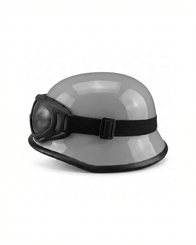 MTS M20 Nazi Tipi Yarım Kask (Gözlüklü) - Gri
