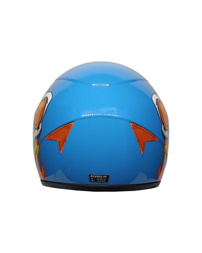 Pro Helmets YA-201VR Skull Mavi Kapalı Çocuk Kaskı - MotoDede
