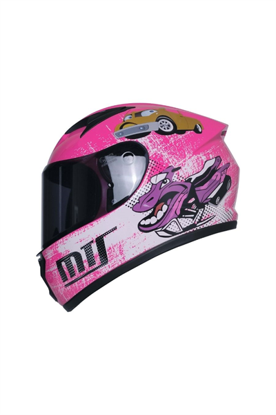 MTS M-201 Full Face Çocuk Motosiklet Kaskı Pink - MotoDede
