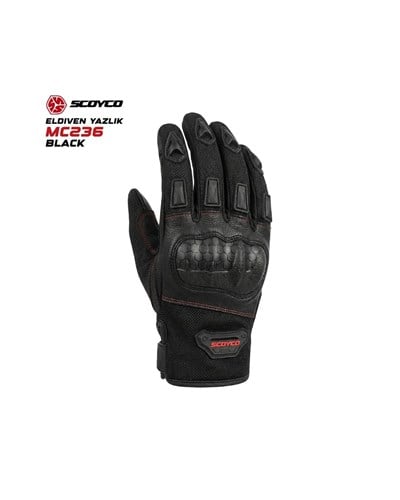 Scoyco MC236 Yazlık Motosiklet Eldiveni - Siyah - Motodede