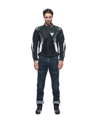 DAINESE CEK/ SUPER RIDER 2 ABSOLUTESHELL JACKET BLACK BLACK WHITE