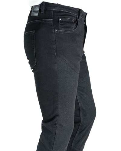 Rider Denim Efil File Yazlık Motosiklet Pantolonu (Siyah) - MotoDede