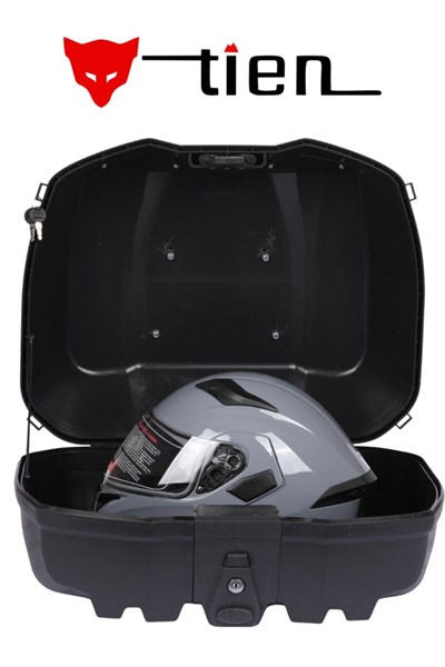 Tien 44 Litre Siyah Motosiklet Topcase Çanta (Çanta Üstü Metal Plakalı)