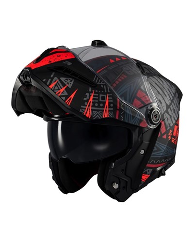 AXXIS Ghostfighter Boho C3 Mat Siyah Kırmızı Motosiklet Kaskı - MotoDede