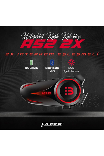 Fazer A52-2X Kask Bluetooth Kulaklık & İnterkom Seti - MotoDede