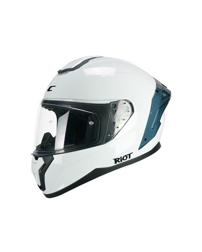 CGM 330A Riot Sport Spoylerli Tam Kapalı Kask - Beyaz - MotoDede