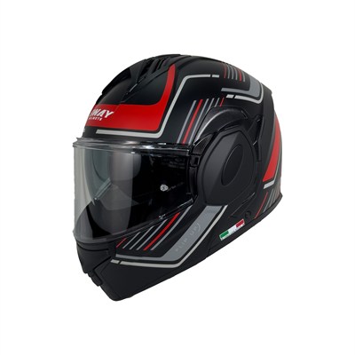 Sway X600 Orion Black Red 180° Çene Açılır Motosiklet Kaskı