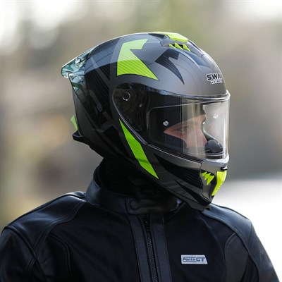 Sway SW 865 ST Titanium Yellow Full Face Kask - MotoDede