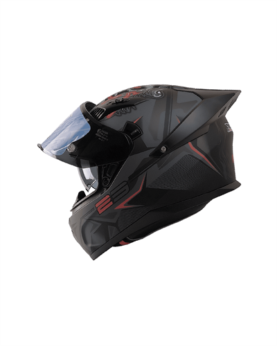 Fazer Helmets FX-211X Full Face Güneş Vizörlü Kask - Beast Black - MotoDede