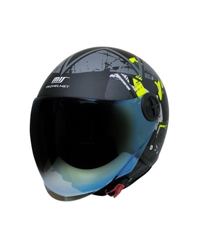 MTS FX-101 Neon Camo Yarım Kask - MotoDede