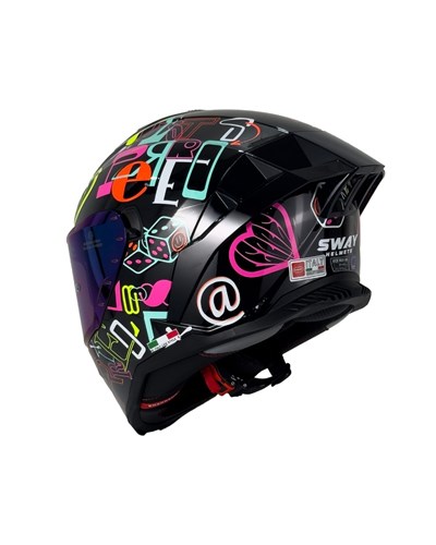 Sway SW-867 Peri Colorful Full Face Kask - MotoDede
