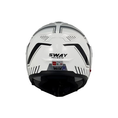 Sway X600 Orion White Grey 180° Çene Açılır Motosiklet Kaskı