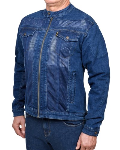 Rider Denim Efil File Yazlık Motosiklet Montu (Mavi) - MotoDede