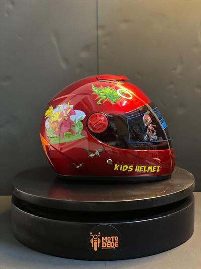 MTS SY118 Full Face Çocuk Kaskı Dinazor Deseni