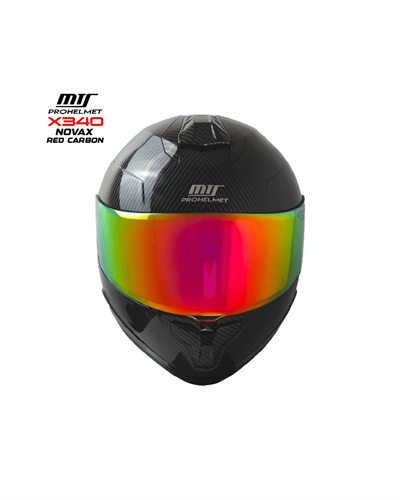 MTS Prohelmet X340 Novax Red Carbon Tam-Yüz Motosiklet Kaskı - MotoDede