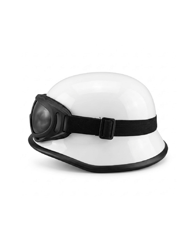 MTS M20 Nazi Tipi Yarım Kask (Gözlüklü) - Beyaz