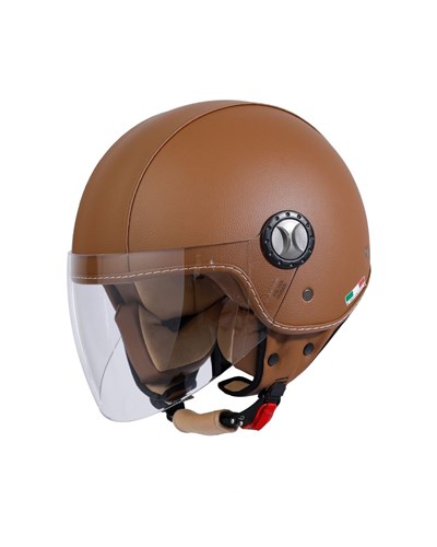 Sway SW 701 Brown Leather Yarım Kask - MotoDede