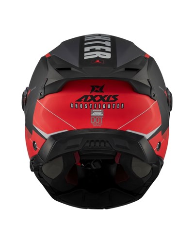 AXXIS Ghostfighter Maniac B5 Mat Gri Kırmızı Motosiklet Kaskı - MotoDede