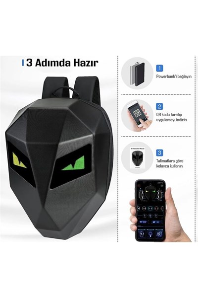 Prosev LED Knight-04790 Akıllı LEDli Sırt Çantası - MotoDede
