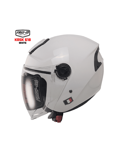 Free-M YA-665VR Güneş Vizörlü Yarım Kask - Beyaz - MotoDede