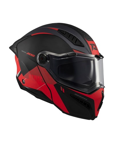 AXXIS Ghostfighter Maniac B5 Mat Gri Kırmızı Motosiklet Kaskı - MotoDede