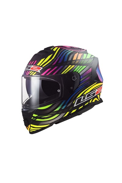 LS2 FF800 Storm II Power Mat Siyah Gökkuşağı Kask - MotoDede