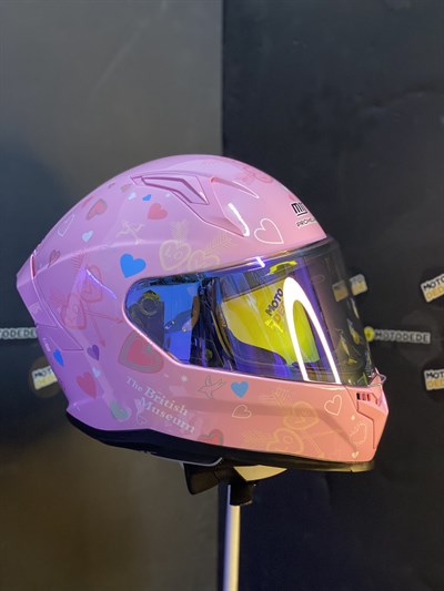 MTS M-910 Full Face Güneş Vizörlü Kask - Pretty Pembe - MotoDede