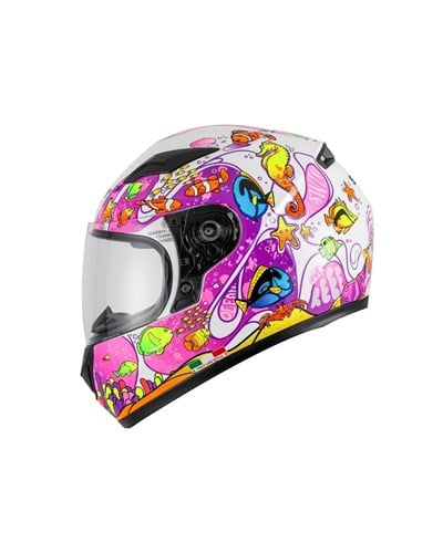 Sway SW-815K Ocean White Pink Full Face Çocuk Kaskı - MotoDede