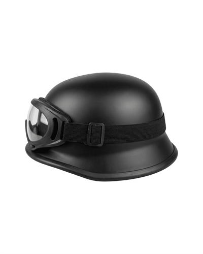 MTS M20 Nazi Tipi Yarım Kask (Gözlüklü) - MAT Siyah