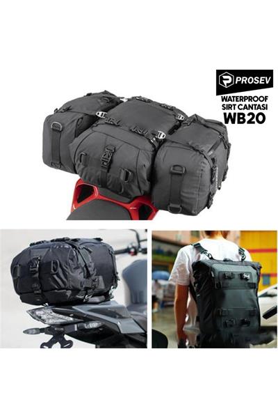 Prosev WB20 Su Geçirmez Sırt ve Kuyruk Çantası (20L) - MotoDede