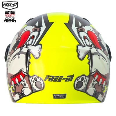 Free-M FR-215 Dog Neon (Yellow) Çocuk Yarım Motosiklet Kaskı