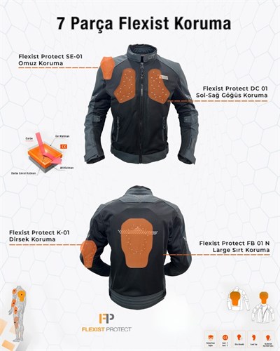 Forte GT 2001054 Black Stone 2 Motosiklet Ceketi - MotoDede