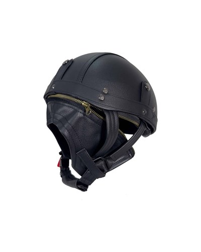 Tex 701 ZN Siyah Deri Miğfer Kask - MotoDede