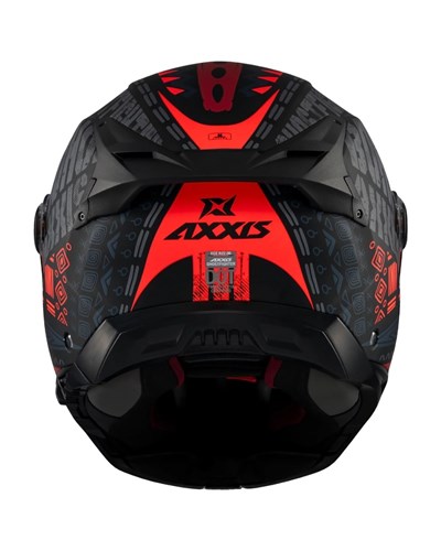 AXXIS Ghostfighter Boho C3 Mat Siyah Kırmızı Motosiklet Kaskı - MotoDede