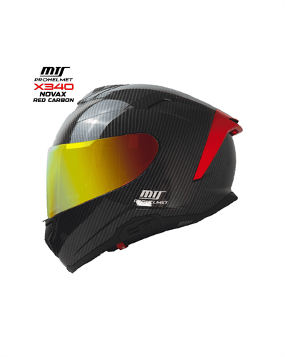 MTS Prohelmet X340 Novax Red Carbon Tam-Yüz Motosiklet Kaskı - MotoDede