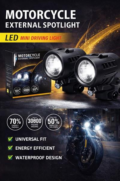 9lu LED Mini Driving Light - Profesyonel Motosiklet Sis Farı - MotoDede