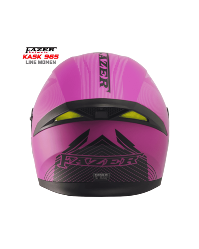Fazer 965 Line Women Çene Açılır Kadın Motosiklet Kaskı - Mat Siyah/Pembe