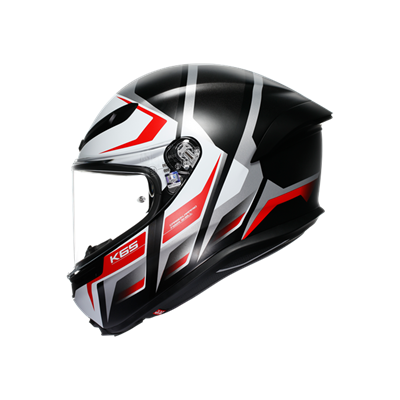 AGV KASK/K6 S E2206 MPLK KARVE MATT BLACK WHİTE RED CONFİGURATİON