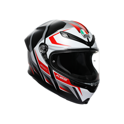 AGV KASK/K6 S E2206 MPLK KARVE MATT BLACK WHİTE RED CONFİGURATİON