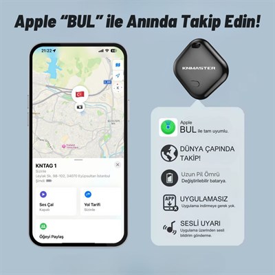 KNMASTER KNTAG 1 - Apple Uyumlu Akıllı Takip Cihazı