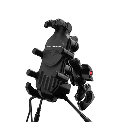 KNMASTER TT820WC Kablosuz Şarjlı Tüm Motosikletlere Uyumlu Titreşim Modüllü  Telefon Tutucu