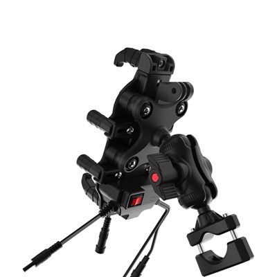 KNMASTER TT820WC Kablosuz Şarjlı Tüm Motosikletlere Uyumlu Titreşim Modüllü  Telefon Tutucu