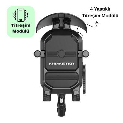 KNMASTER TT830 Titreşim Önleyicili Motosiklet Telefon Tutucu