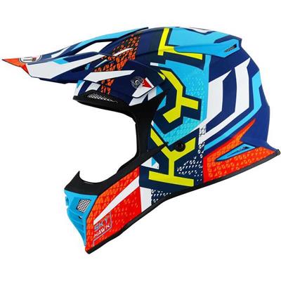 KYT SKYHAWK KASK HYPERFLOW MATT LIGHT BLUE / RED