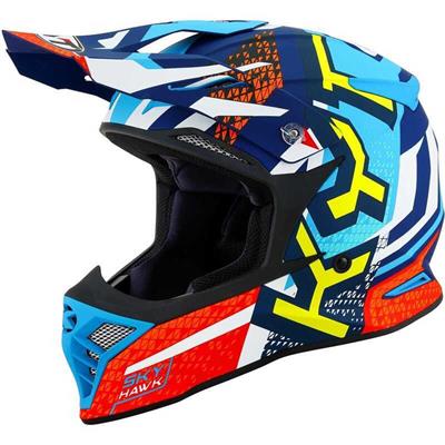 KYT SKYHAWK KASK HYPERFLOW MATT LIGHT BLUE / RED