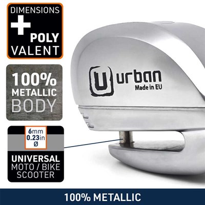 URBAN SECURITY UR22 VESPA UYUMLU ALARMLI DİSK KİLİDİ 6MM PİM