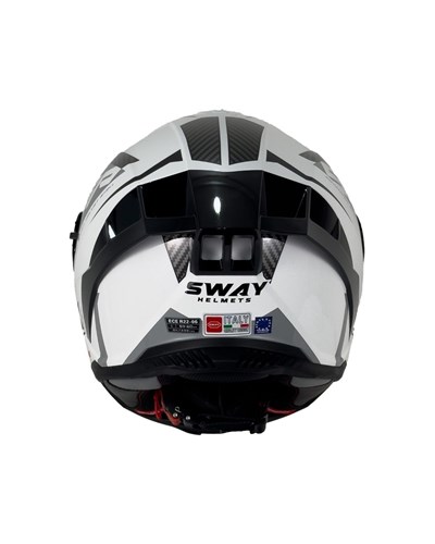 Sway SW 867 Power White Black Grey Kask - MotoDede