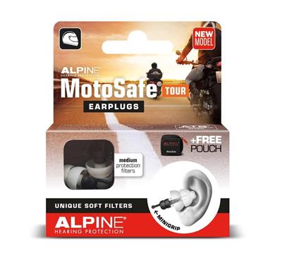ALPINE MotoSafe TOUR Kulak Tıkacı - 17 dB Filtre, Şehir İçi ve Gezi Sürüşleri İçin İşitme Koruması