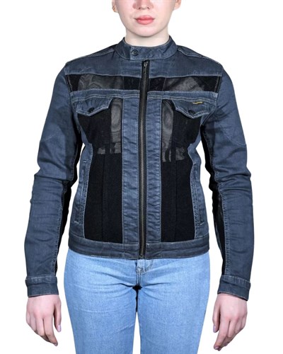 Rider Denim Duman File Kadın Yazlık Motosiklet Montu - MotoDede